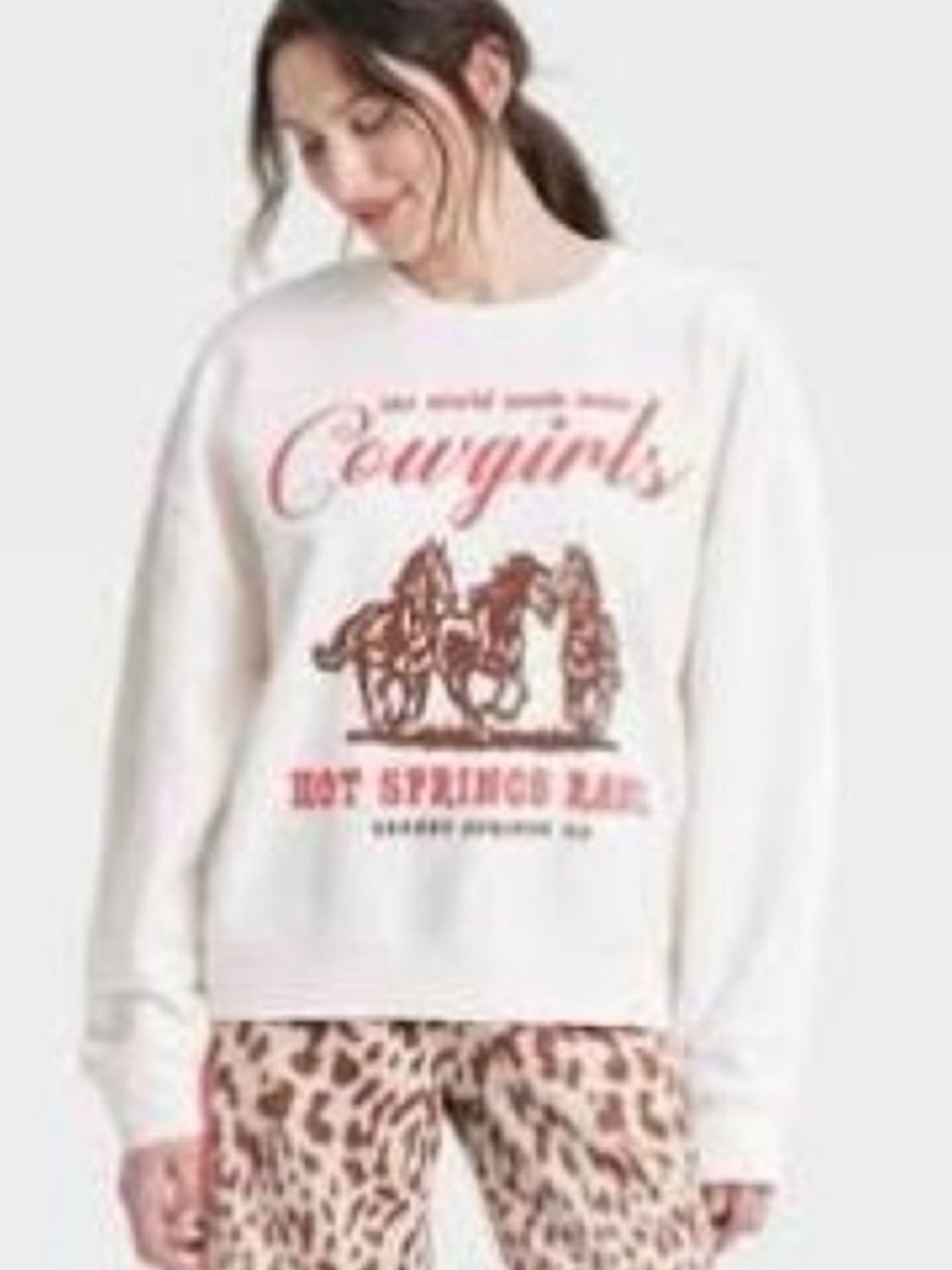 Grayson Threads Cowgirls Graphic Crewneck Sweater Size Small